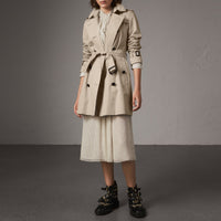 2 qty Trench-coat Kensington classique mi-long - Stone