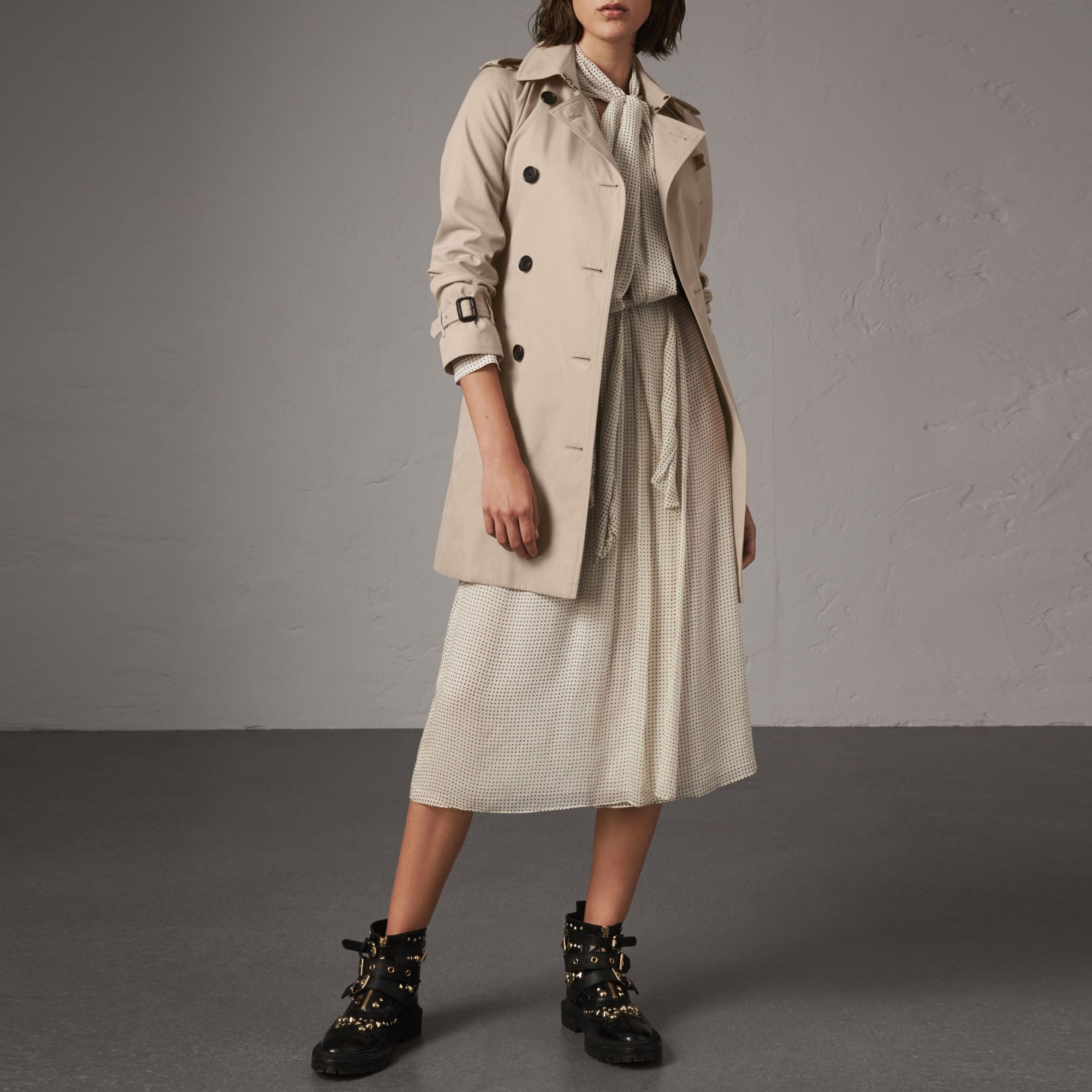 2 qty Trench-coat Kensington classique mi-long - Stone