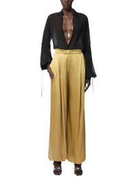 Crinkled-effect silk shorts - Gold