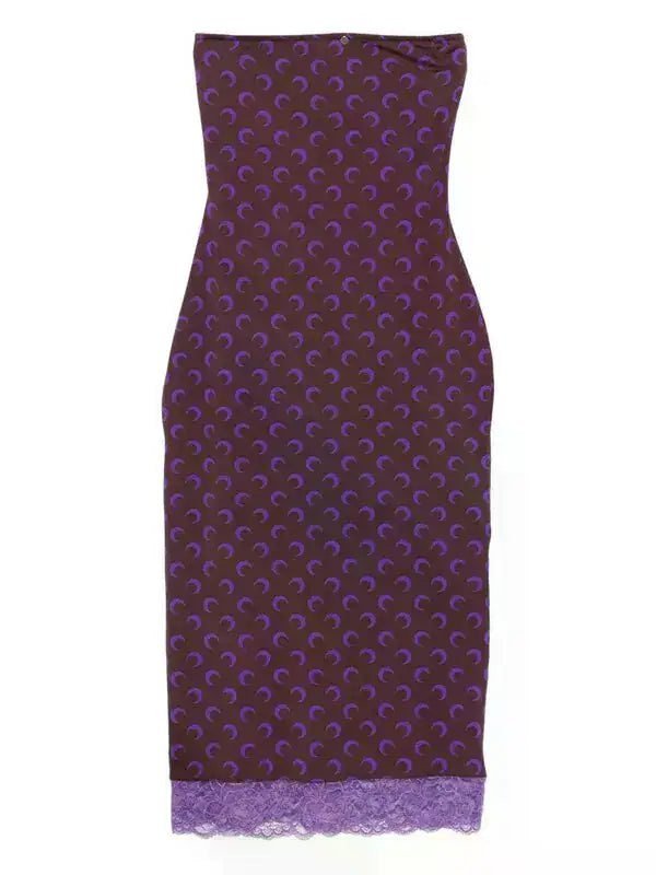 Moon Printed Jersey Sleeveless Tube Midi - Violet