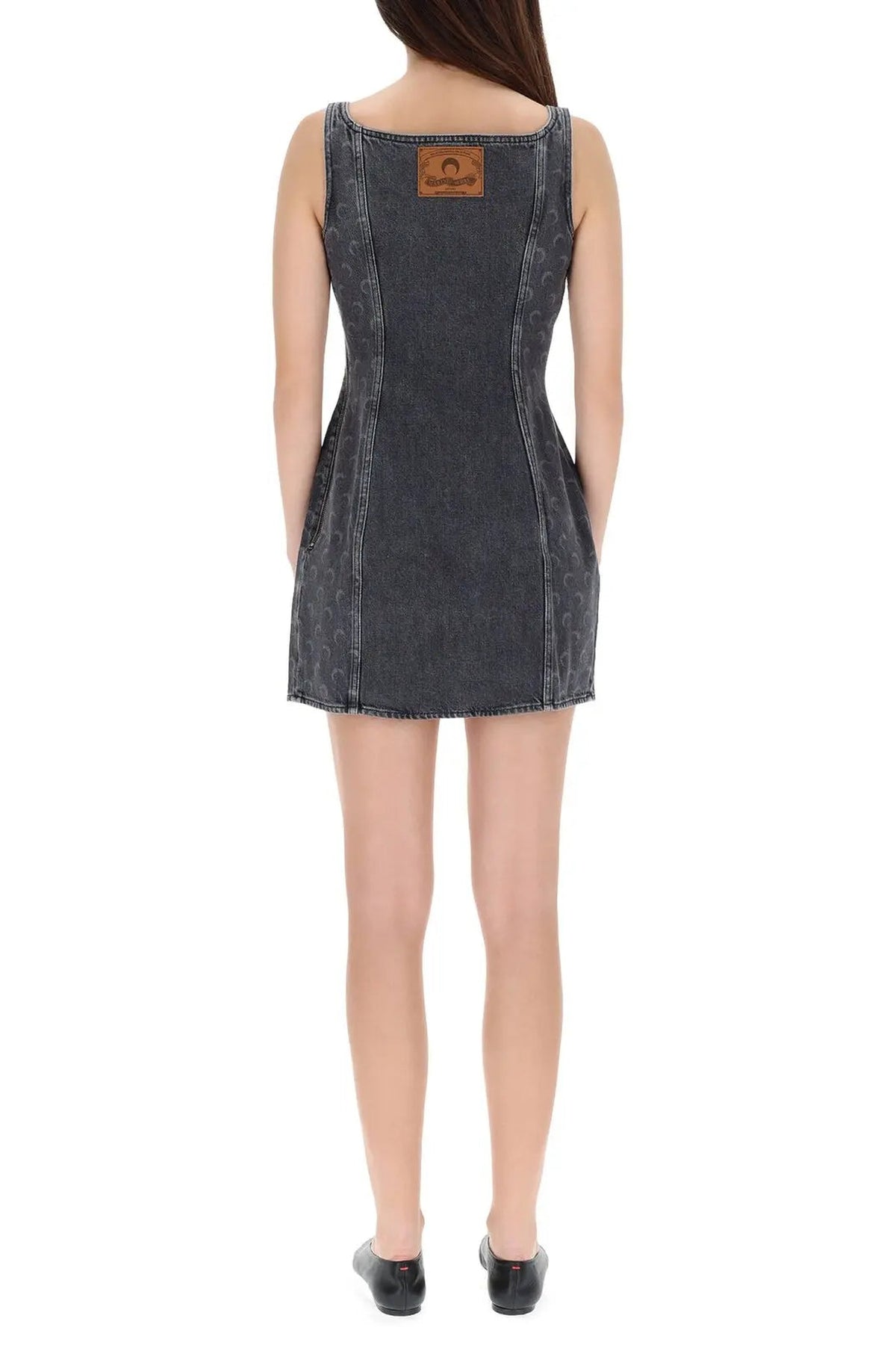 Moon Laser Grey Wash Denim Sleeveless Mi - Gris