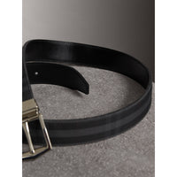 ZZNOSTOCK Ceinture réversible à motif Horseferry check - Charcoal & Black