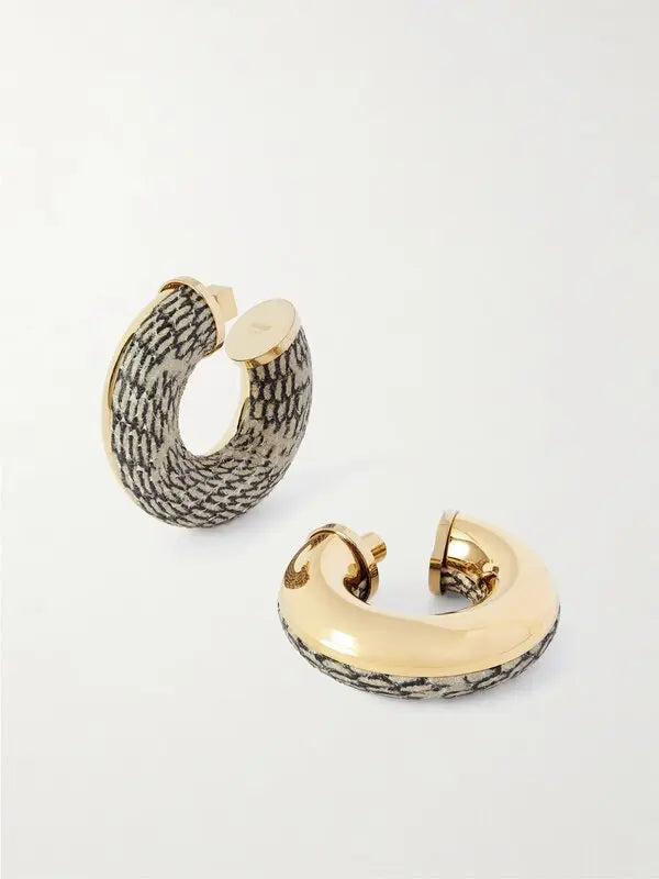 Créoles Mojave à motif - Gold & Beige