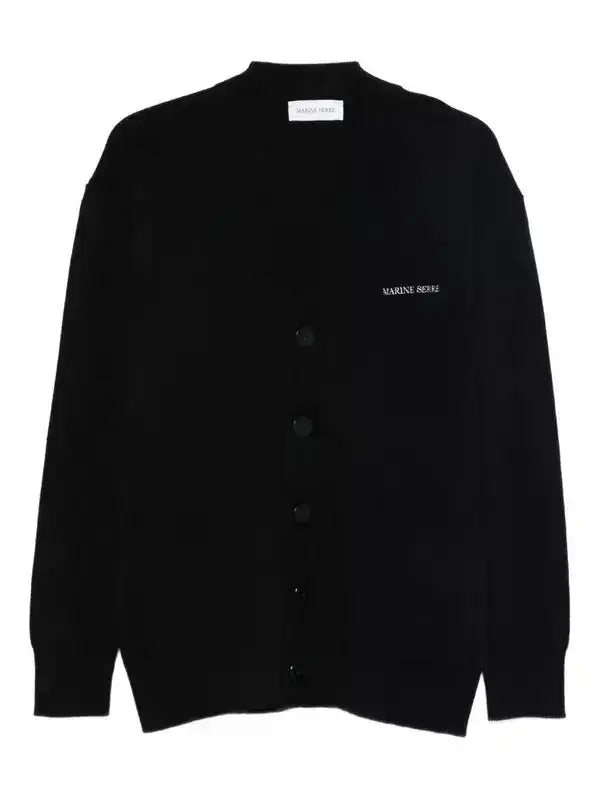 Merino Wool Knit Maxi Cardigan - Noir