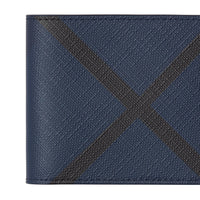 1 qty Portefeuille à rabat en cuir - Navy & Black