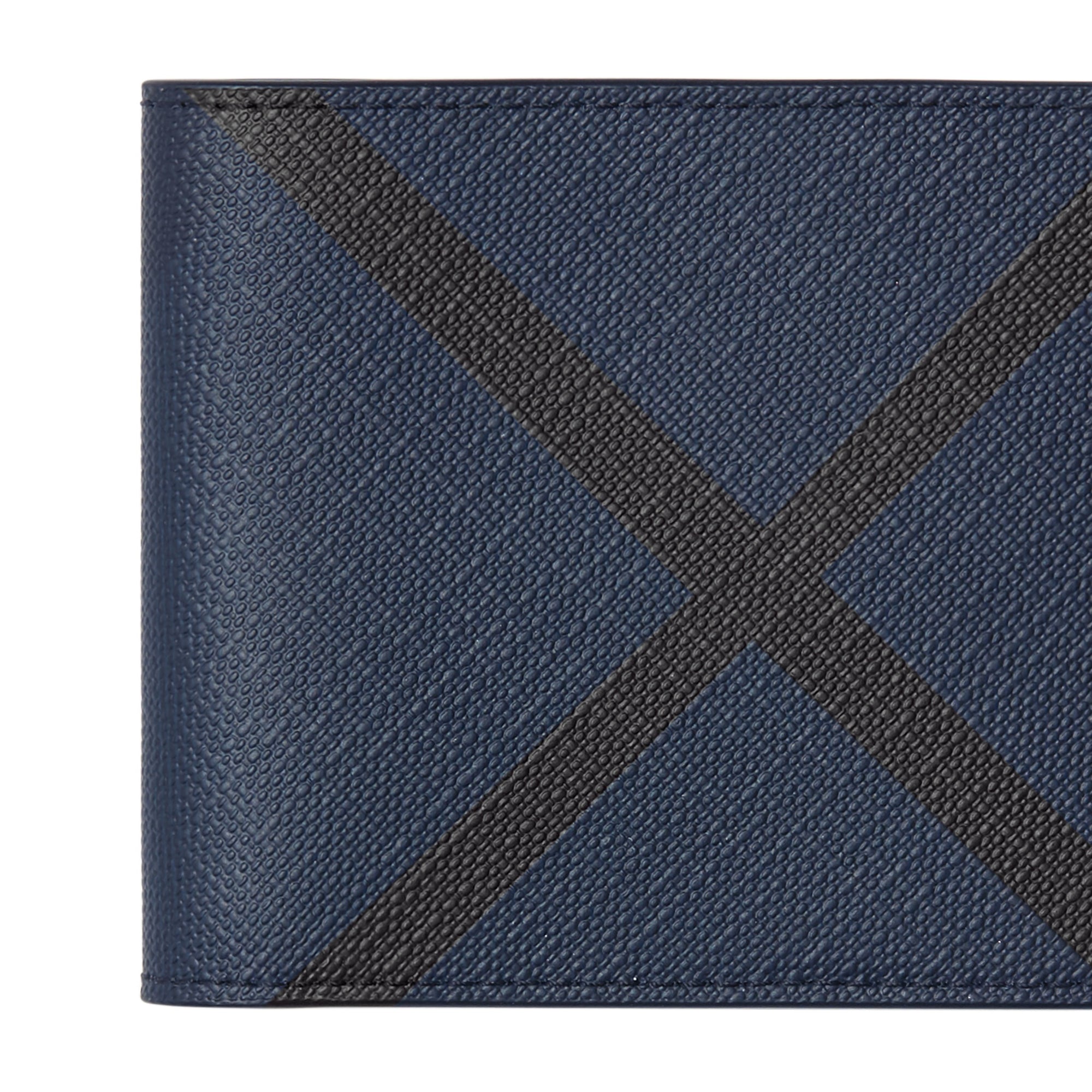 1 qty Portefeuille à rabat en cuir - Navy & Black