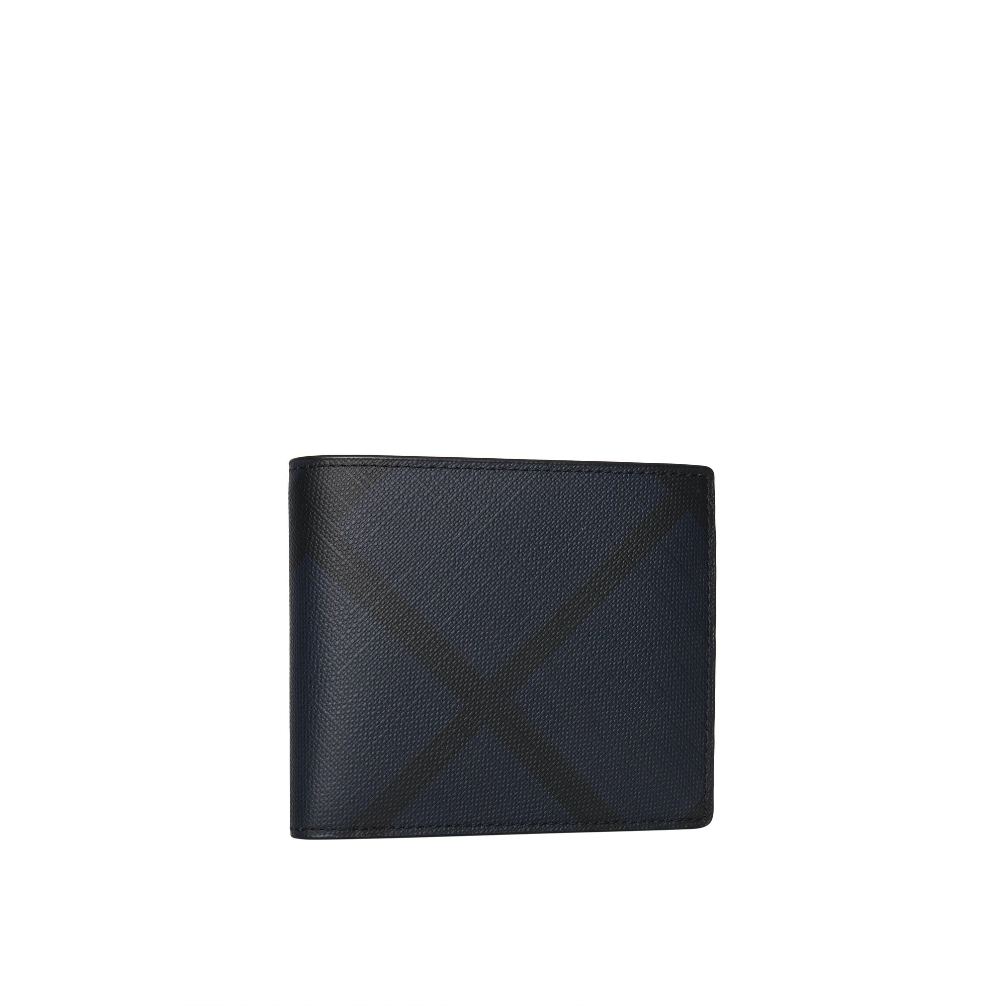 2 qty Portefeuille à rabat multidevise en tissu London check - Navy & Black