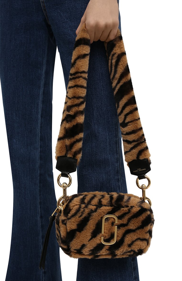 Sac à bandoulière Softshot en fausse fourrure - Natural & Black