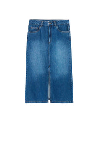Jupe midi Bastia en denim - Royal