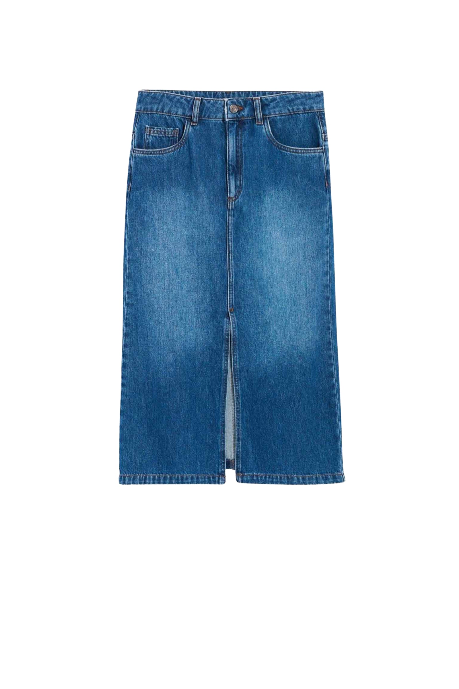 Jupe midi Bastia en denim - Royal