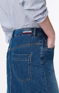 Jupe midi Bastia en denim - Royal
