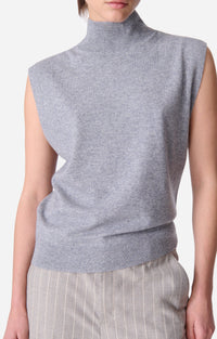 Pull sans manches Erynn en laine - Gris Chiné