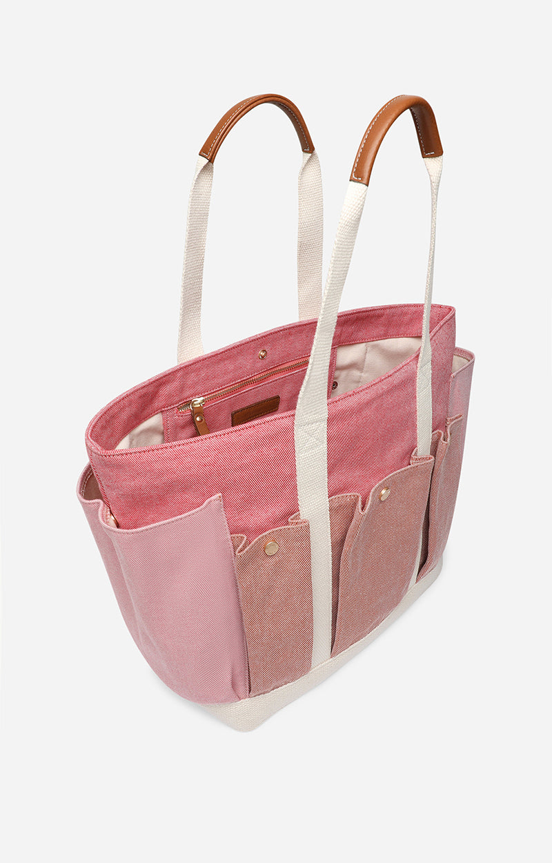 3 QTY NEW // MULTICO/ROSE / Cabas L Multipoches - MULTICO/ROSE
