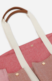 3 QTY NEW // MULTICO/ROSE / Cabas L Multipoches - MULTICO/ROSE