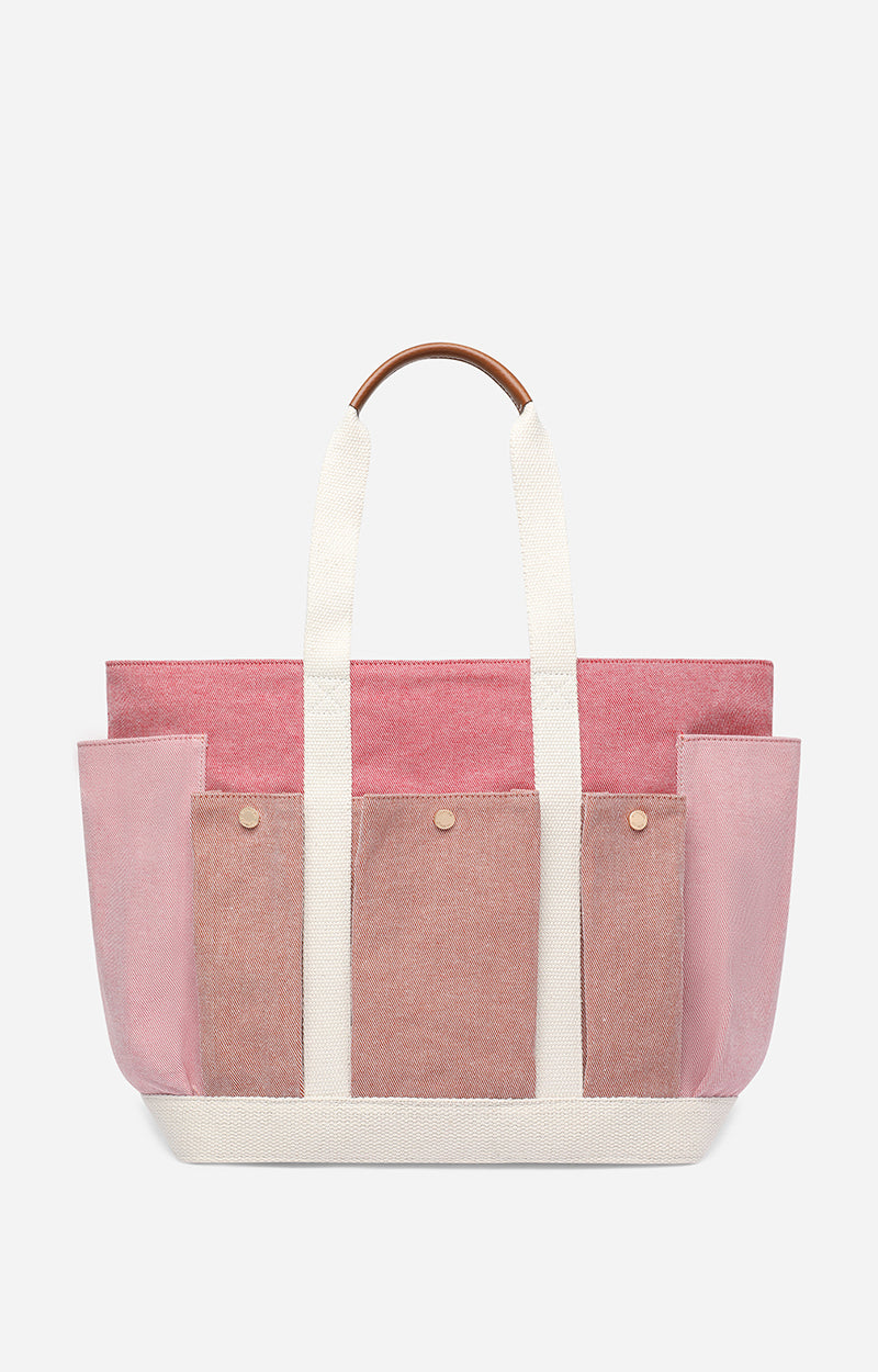 3 QTY NEW // MULTICO/ROSE / Cabas L Multipoches - MULTICO/ROSE