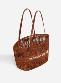 Panier ajouré en raphia - Acajou