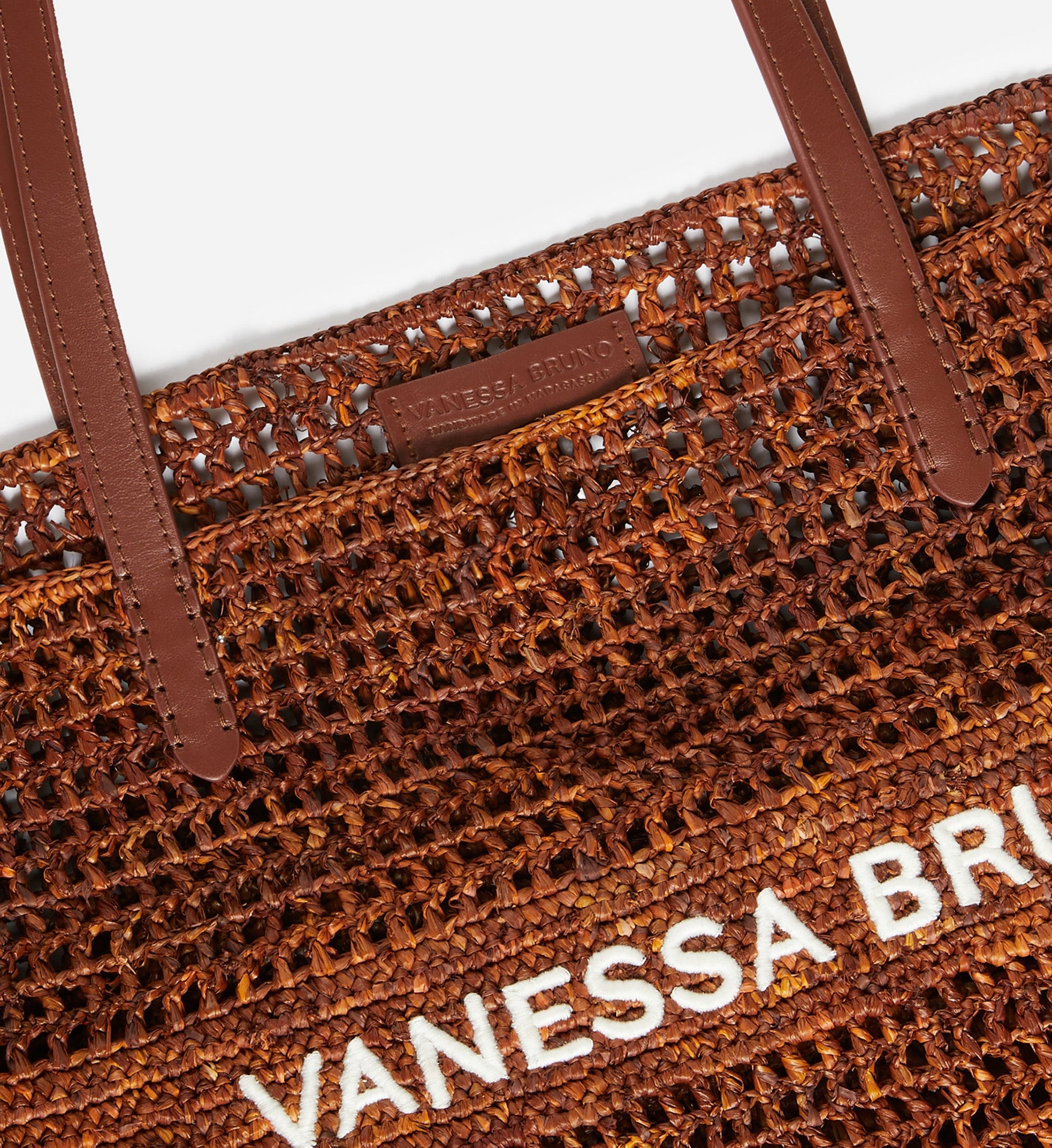 Panier ajouré en raphia - Acajou
