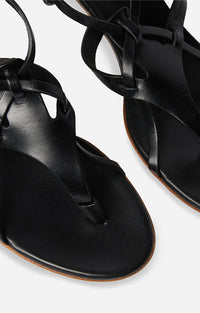 Sandales à talons 45 en cuir - Noir