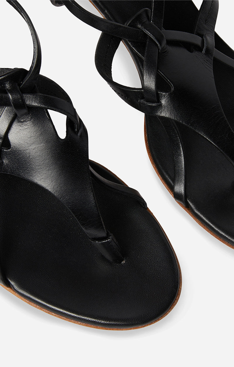 Sandales à talons 45 en cuir - Noir
