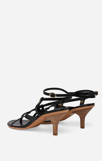 Sandales à talons 45 en cuir - Noir