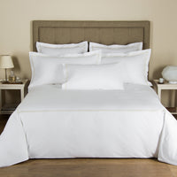 Parure housse de couette 4 pcs Classic en coton - White & Beige