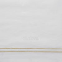 Parure housse de couette 4 pcs Classic en coton - White & Beige