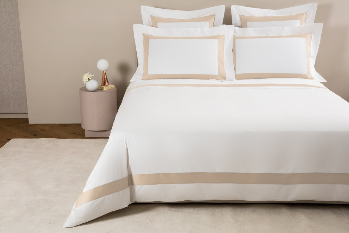 BICOLORE  -DOUBLE KING PARURE HOUSSE DE COUETTE AVEC 2 TAIE D'OREILLER 51X71 ET UN DRAP PLAT
