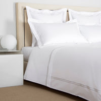 Parure housse de couette 4 pcs Triplo Popeline en coton - White & Grey