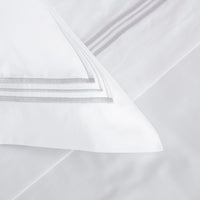 Parure housse de couette 4 pcs Triplo Popeline en coton - White & Grey