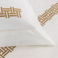 Housse de couette Basket Weave Embroidery en coton - Milk & Slate Grey