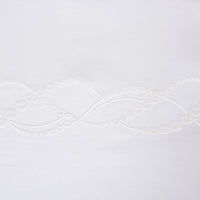 Parure housse de couette 4 pcs Pearls Embroidery en coton - White & Milk