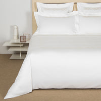 Parure housse de couette 4 pcs Pearls Embroidery en coton - Milk & Savage Beige
