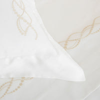Parure housse de couette 4 pcs Pearls Embroidery en coton - Milk & Savage Beige