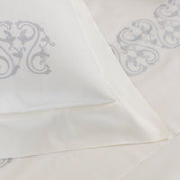 ORNATE MEDALLION EMBROIDERY -DOUBLE KING PARURE HOUSSE DE COUETTE AVEC 2 TAIE D'OREILLER 50X80 ET UN DRAP PLAT