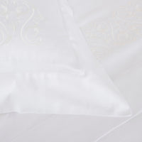 Parure housse de couette 4 pcs Ornate Medallion en coton - White & Milk