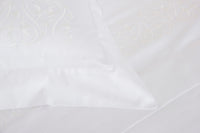 ORNATE MEDALLION EMBROIDERY -DOUBLE KING PARURE HOUSSE DE COUETTE AVEC 2 TAIE D'OREILLER 51X71 ET UN DRAP PLAT