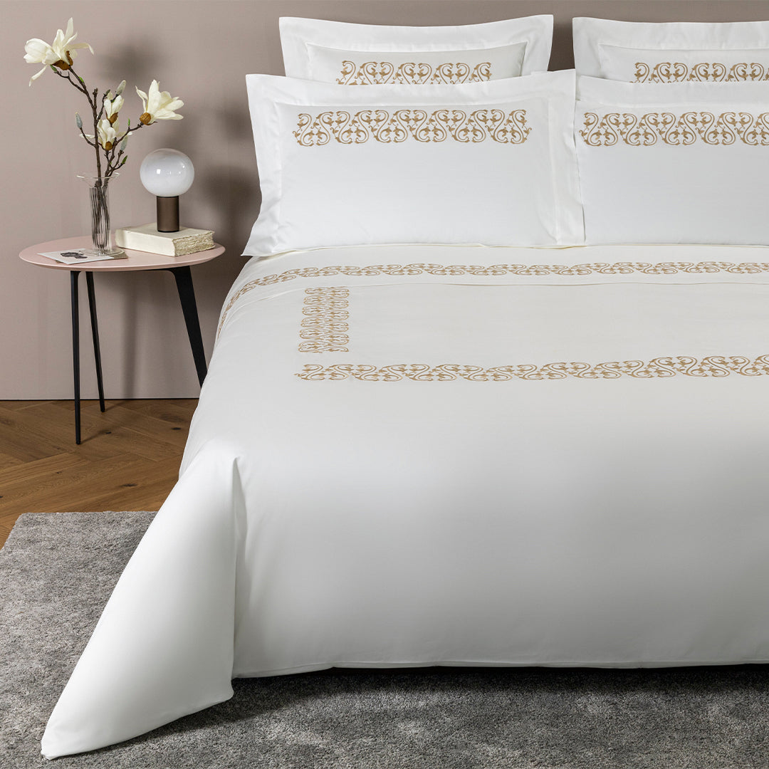 Parure housse de couette 4 pcs Ornate Medallion en coton - Milk & Savage Beige