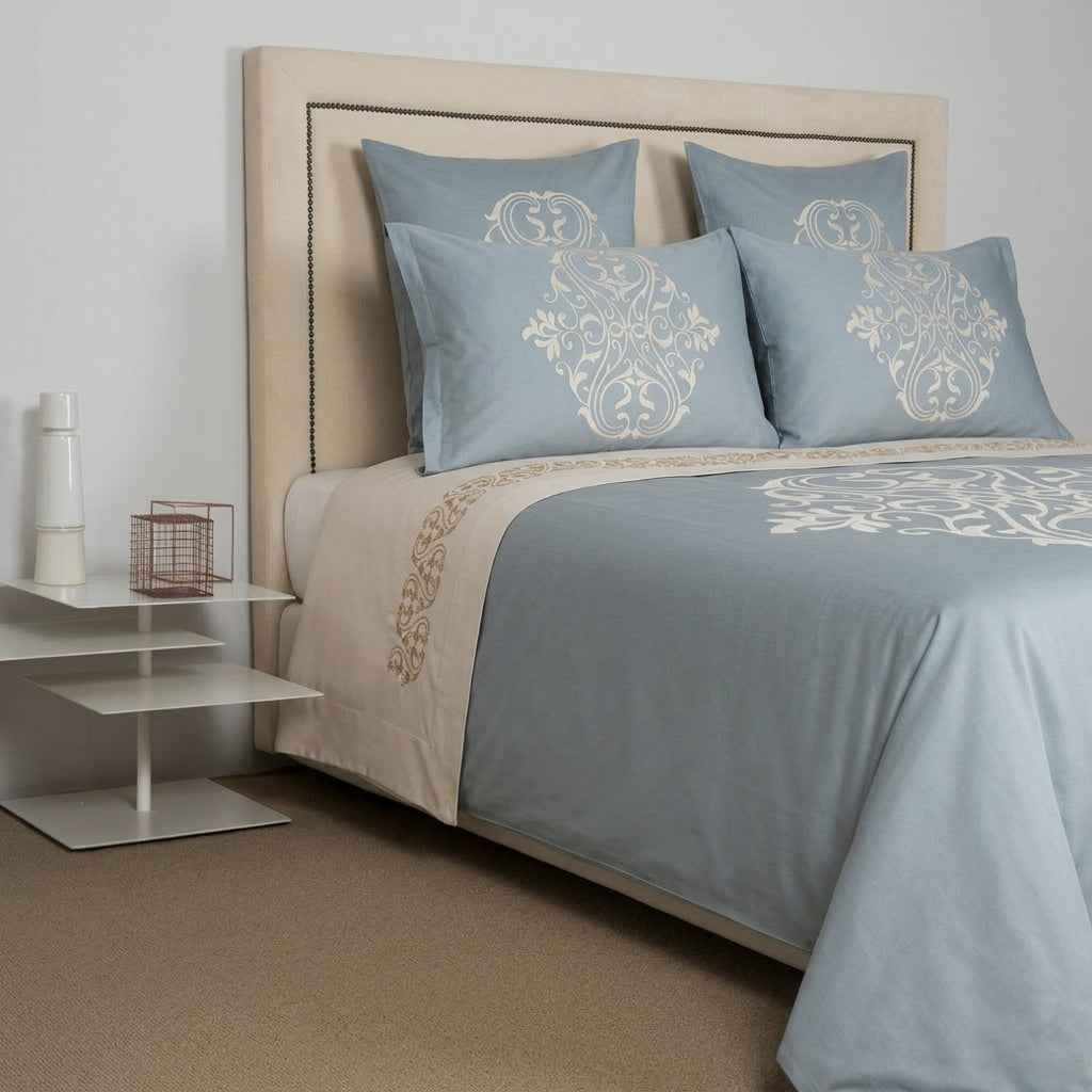 MEDALLION HEART / DOUBLE KING PARURE HOUSSE DE COUETTE AVEC 2 TAIE D'OREILLER 51X71 ET UN DRAP PLAT