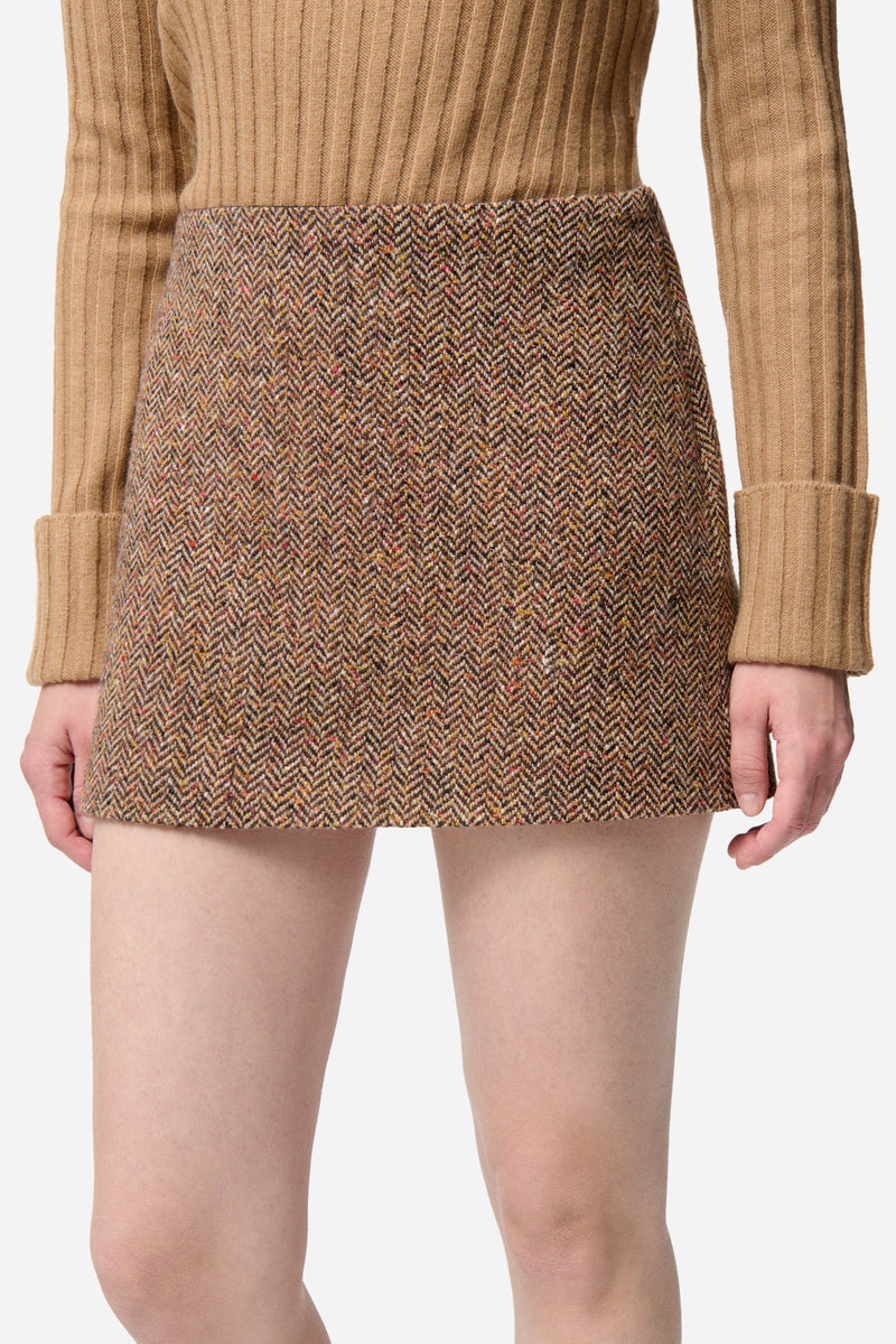 Tolmia short skirt in a wool blend - Multicolored