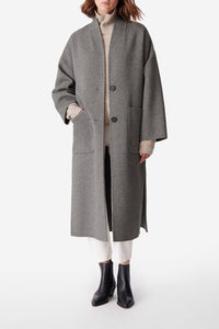 Manteau Bachir en laine - Gris Chiné