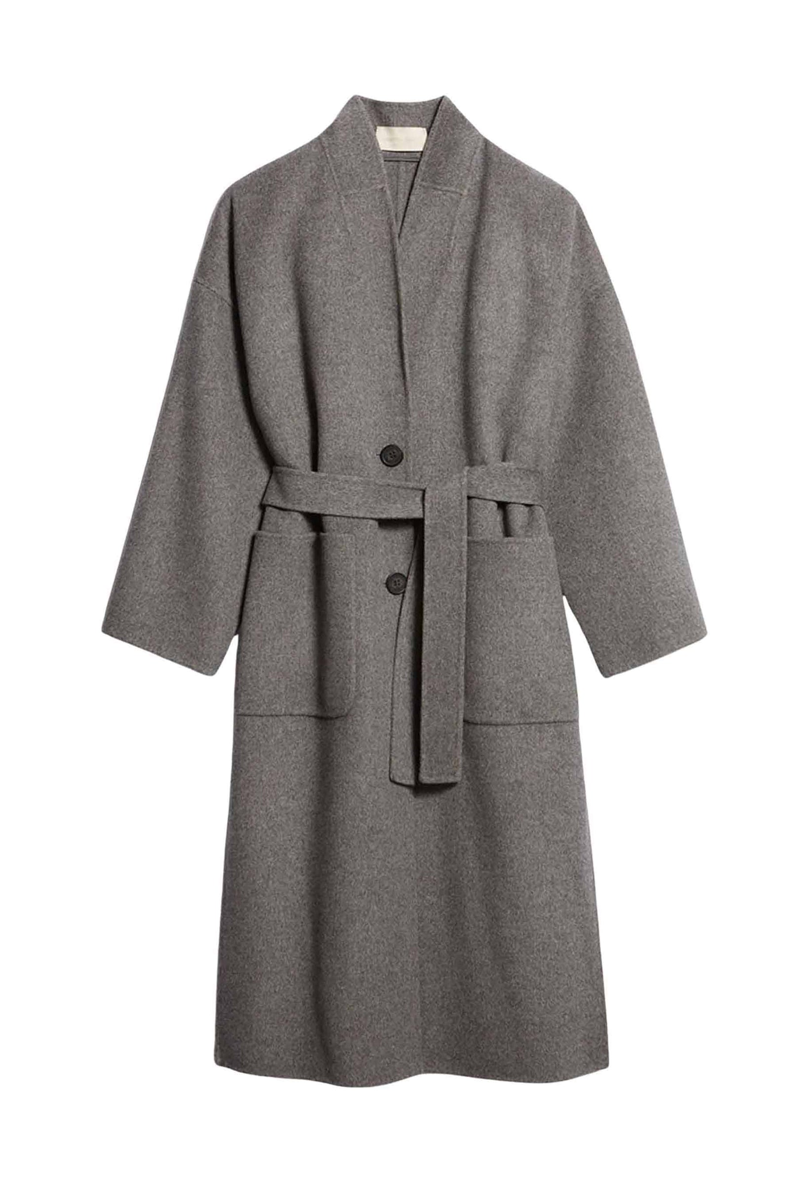 Manteau Bachir en laine - Gris Chiné