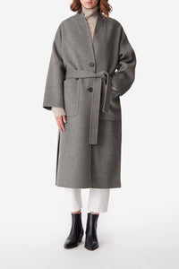 Manteau Bachir en laine - Gris Chiné