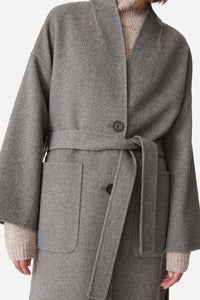 Manteau Bachir en laine - Gris Chiné