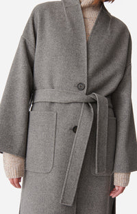 Manteau Bachir en laine - Gris Chiné