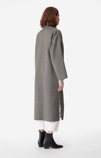 Manteau Bachir en laine - Gris Chiné