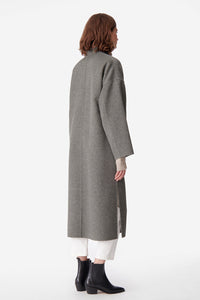 Manteau Bachir en laine - Gris Chiné