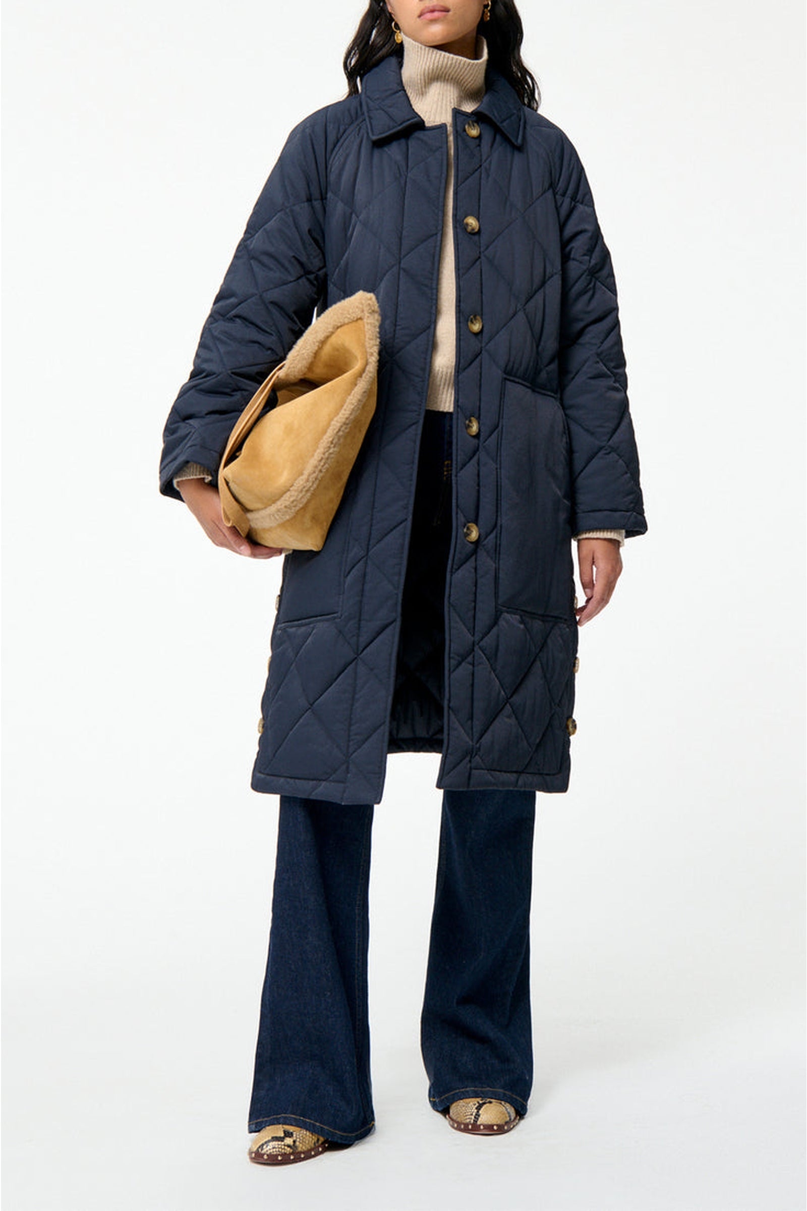 Manteau long matelassé Firmino - Marine