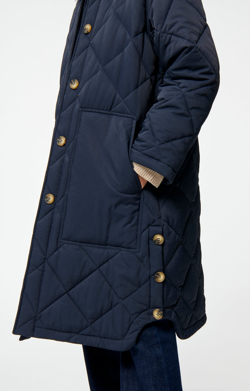 Manteau long matelassé Firmino - Marine