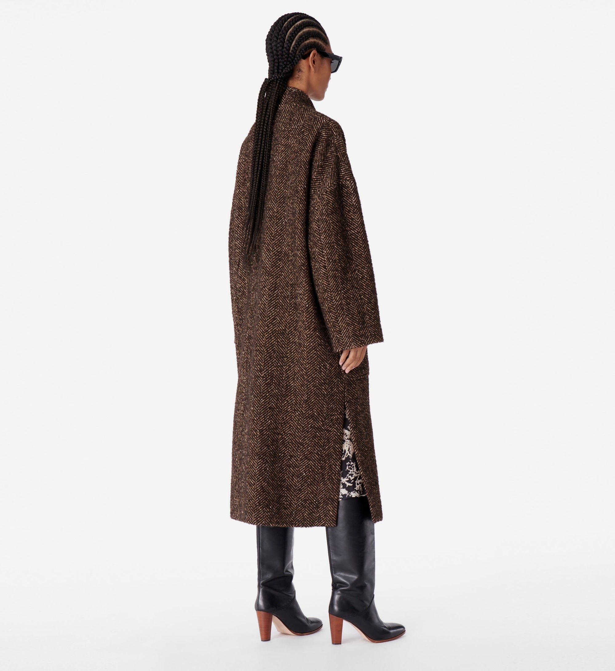 Manteau Bachir en laine mélangée - Marron