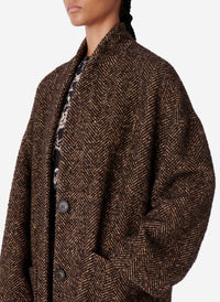 Manteau Bachir en laine mélangée - Marron